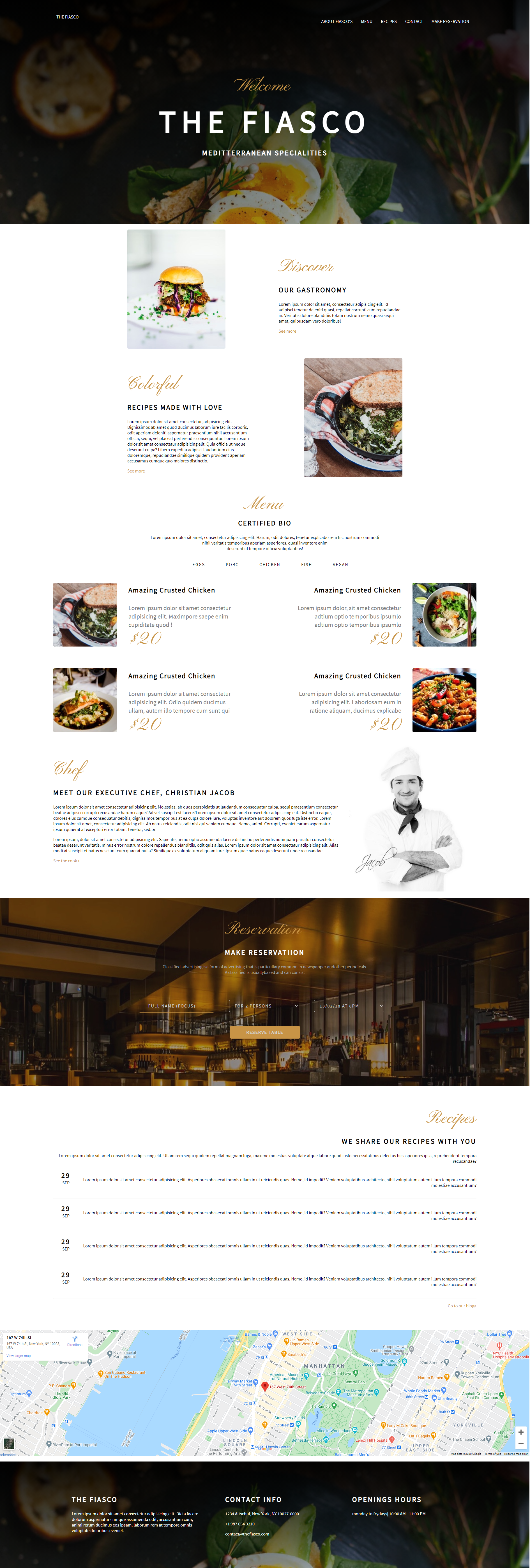 The fiasco - Un site vitrine pour un restaurant